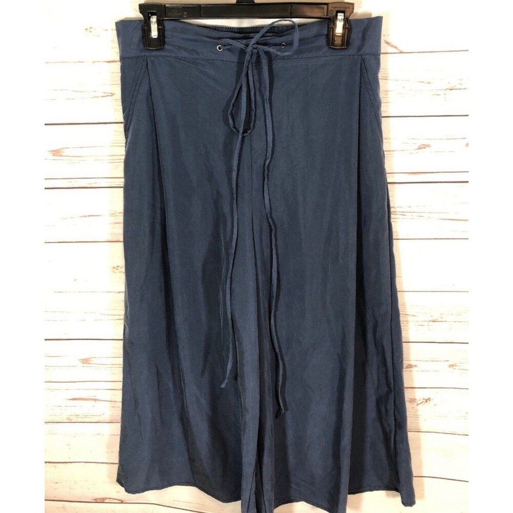BCBG Generation Pants Womens Navy Blue Elastic Waist Wide Leg Small Cropped